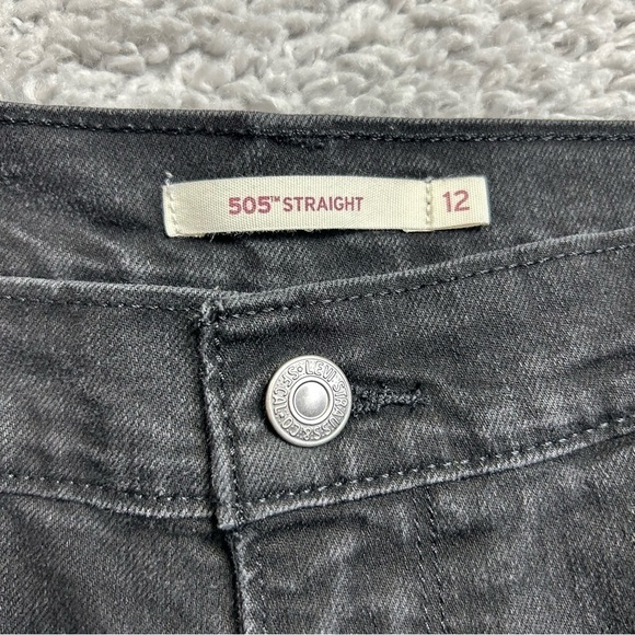 Levi's Jeans Mens 31 x 34 505 Straight Black Denim Silver Tab Classic Party - Picture 2 of 4